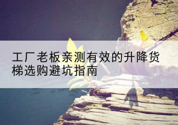 松滋升降货梯怎么选-工厂老板亲测有效的升降货梯选购避坑指南